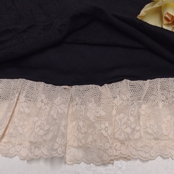 Heart Soul Y2K Black Cream Ruffled Bustier Camisole,Romantic,Bohemian babydoll. - Picture 7 of 12